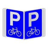 Placuta cu doua poze parcare bicicleta